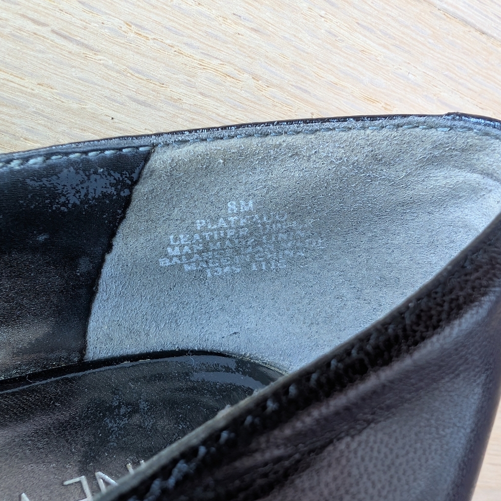 Nine West Classic Platform Stilleto Black Leather Heels (Size 8) - Picture 8 of 16